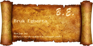 Bruk Egberta névjegykártya